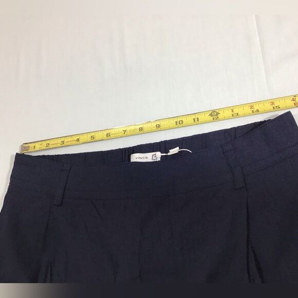 Vince Blue Pleat Front Pull-On Linen Blend Pants New Size Large - Picture 9 of 12